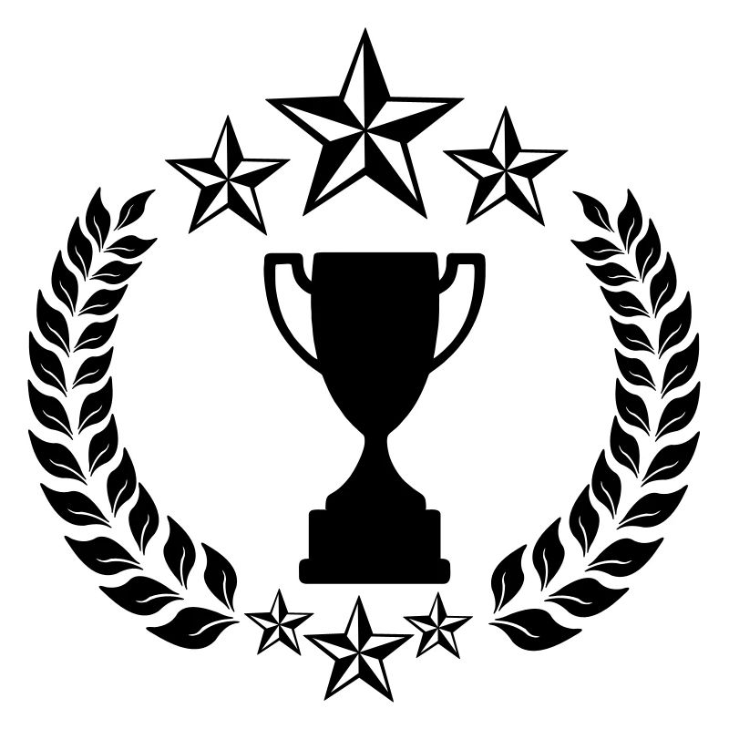Laurel wreath with cup and stars