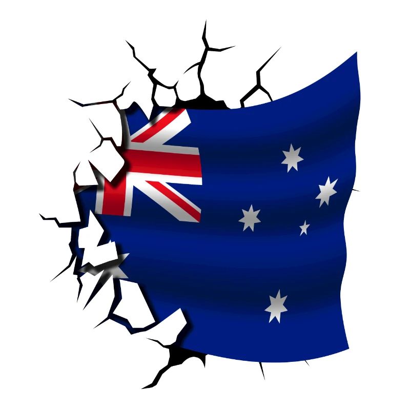 Drapeau de l’Australie - Australie - Drapeau cassé