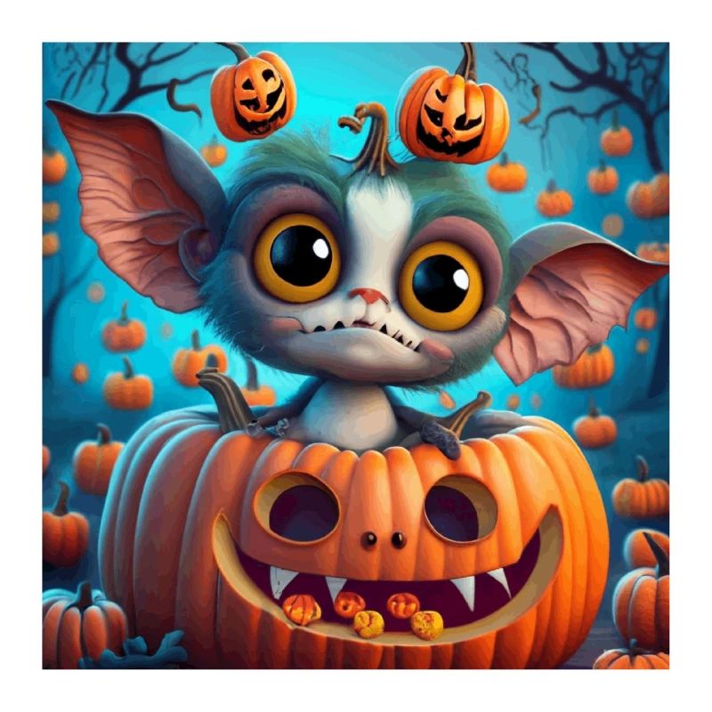 Petite Créature de Halloween dans Citrouille