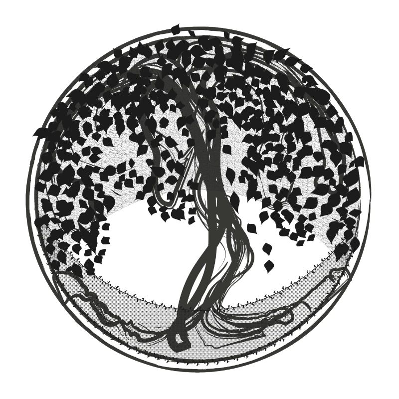 Dark Tree Circle Silhouette
