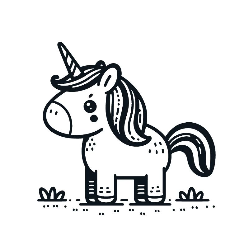 Delicate unicorn sketch style