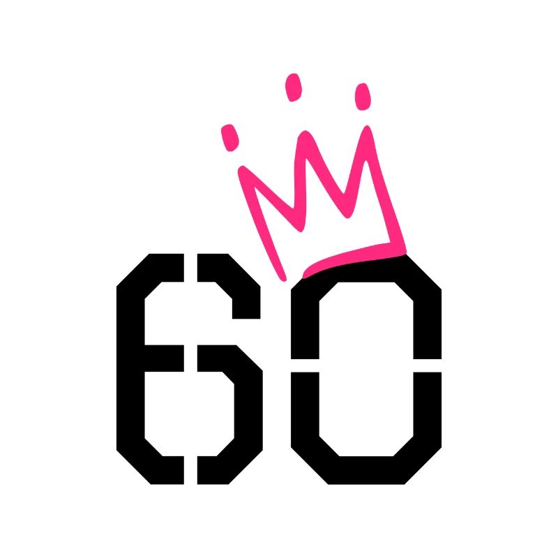 60. Geburtstag Geschenk - 60 Jahre mit Krone