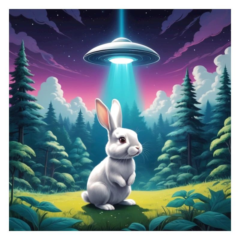 Hase mit UFO