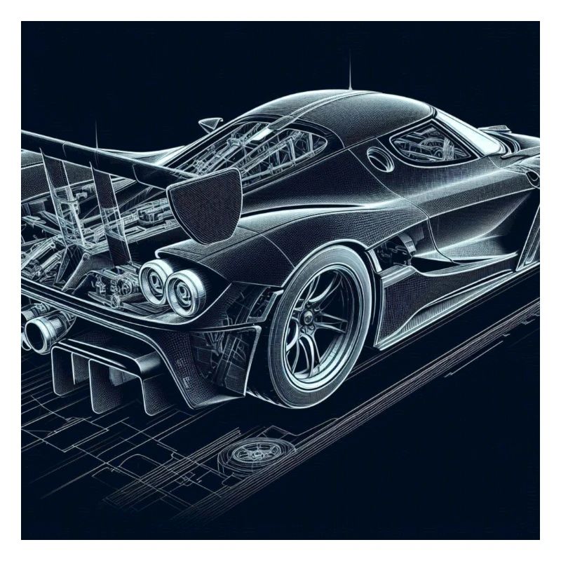 Vision de la voiture de course Blueprint