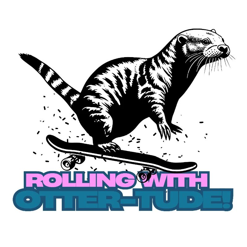 Rolling with otter-tude Skateboard Otter