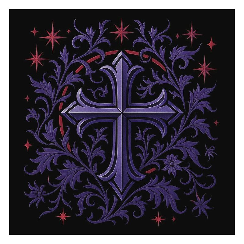 Lavendel Gothic Kreuz Blumendesign