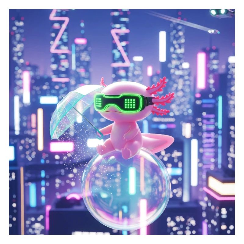 Futuristischer Neon-Drache mit VR-Ausrüstung