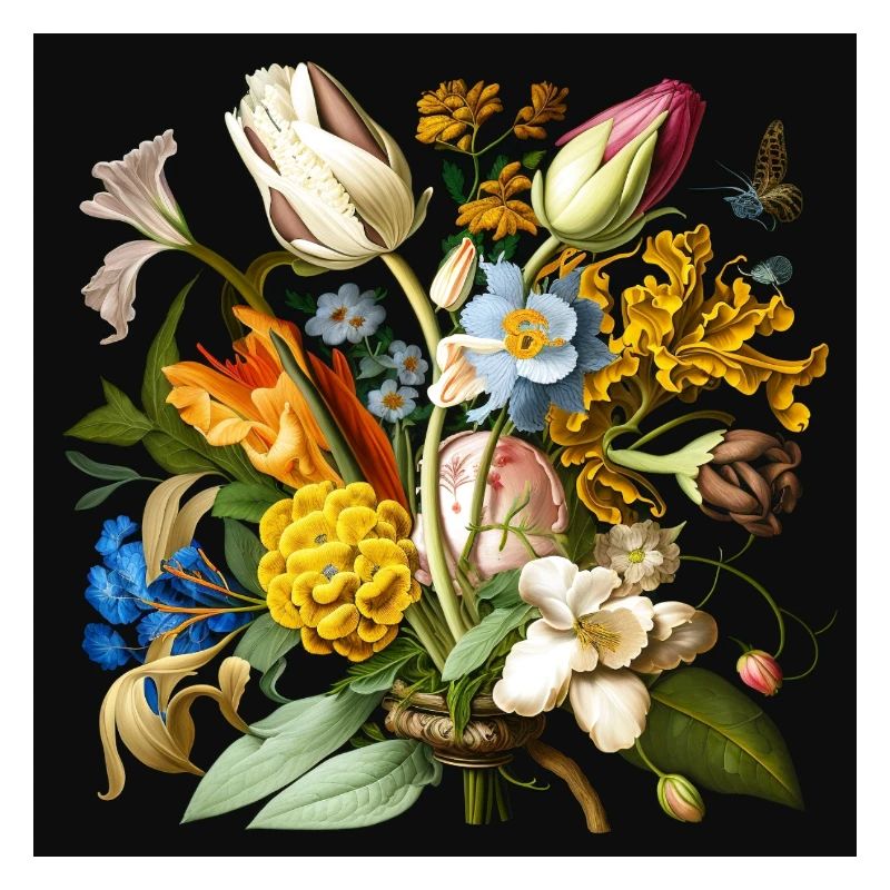 Bouquet floral avec une variété de fleurs et de couleurs
