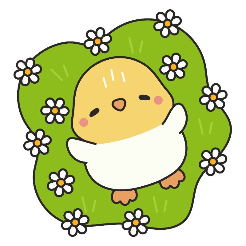 Poussin printanier fleuri