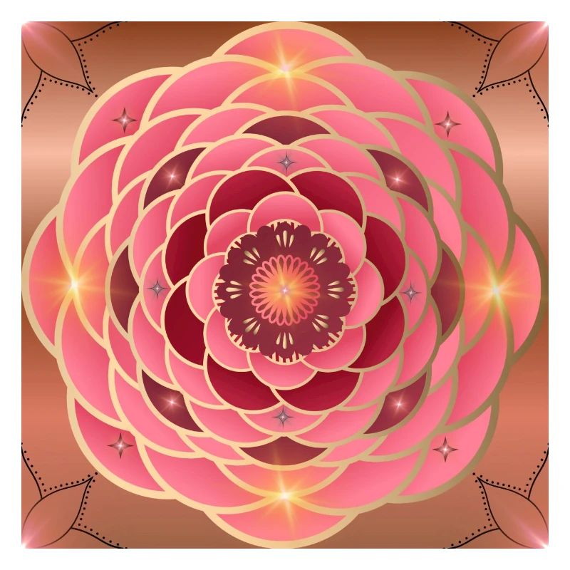 Hell goldene roséfarbene Mandalas