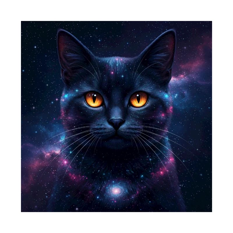 Galaxy Cat Kitten Face Nebula Eyes Space Kitty Art
