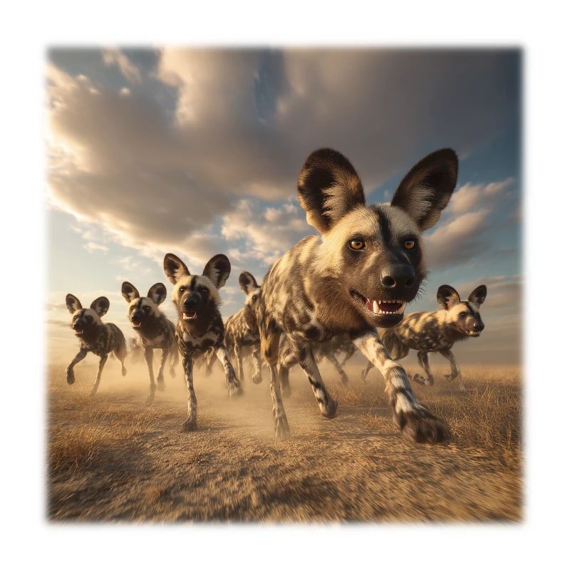 Groupe des Hyènes Conception de la Faune Savannah