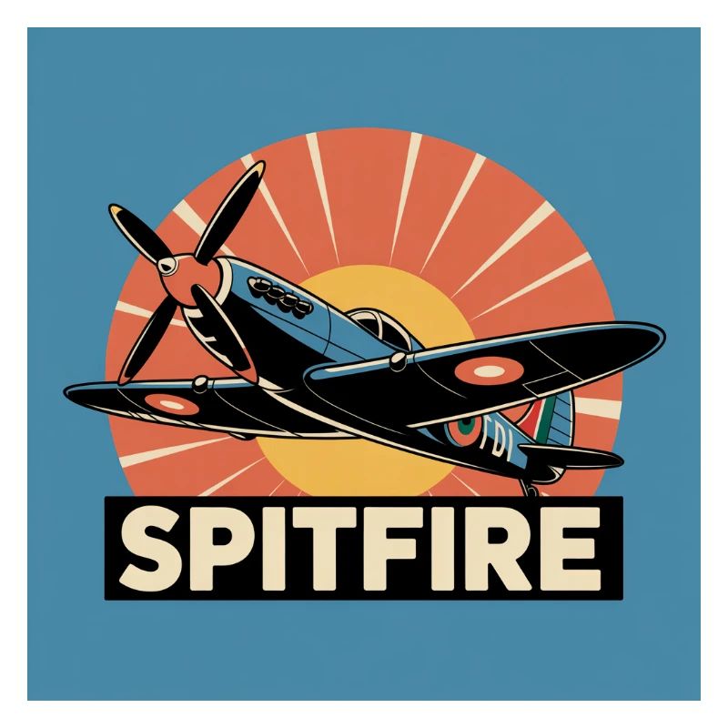 Spitfire Retro Aviation Print