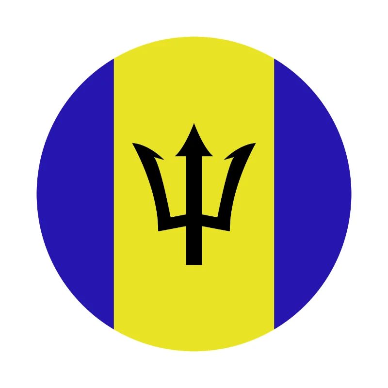 Drapeau rond de la Barbade