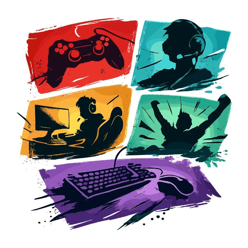 Bunte Gaming Panels Zocker-Universum