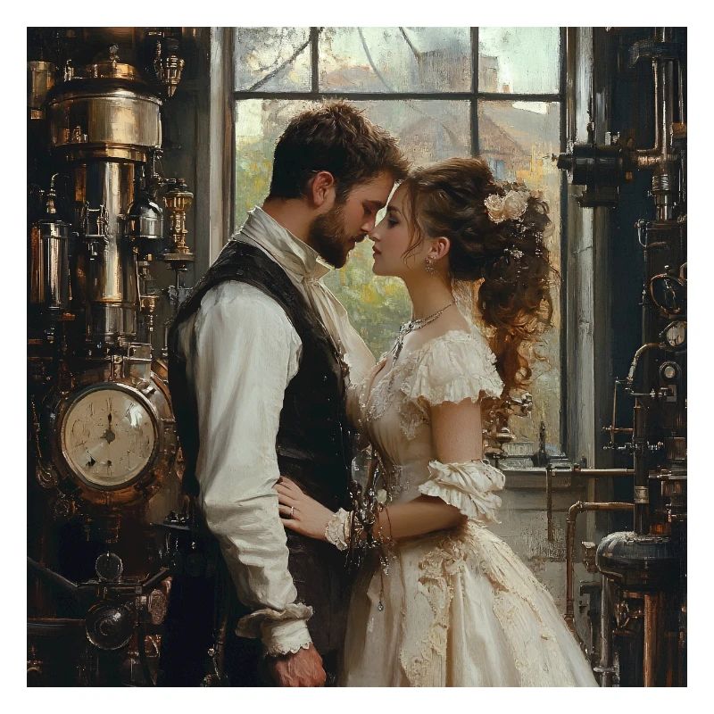 Romance steampunk : Amants au labo
