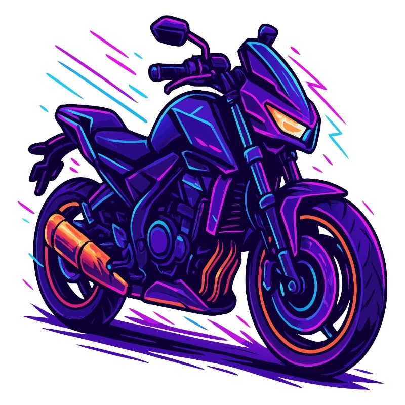 Neon motorcycle vibe