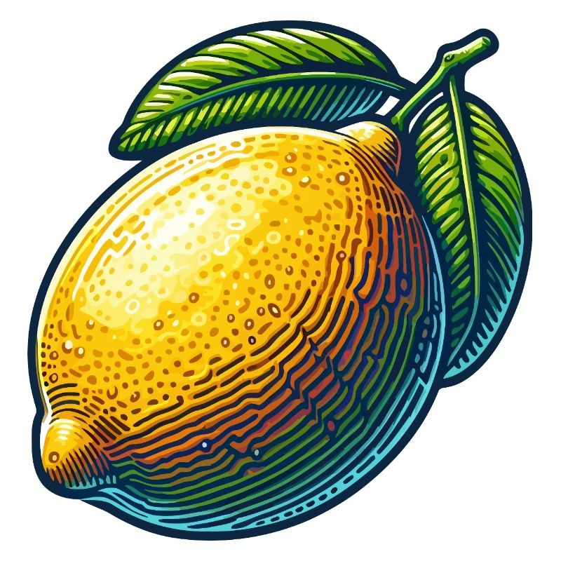 Citron éclatant et feuilles vertes