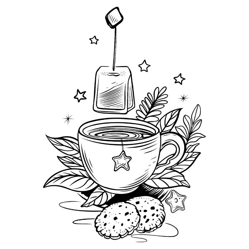 Tee Teetasse mit Earl Grey und Teebeutel