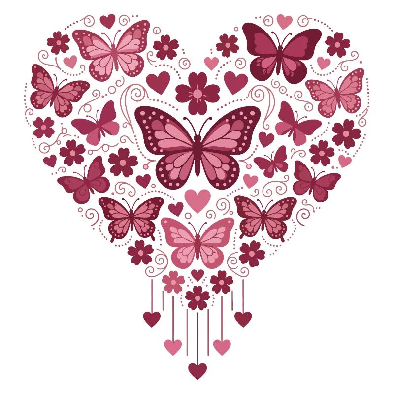 Cœur Papillon Fleuri Éclat