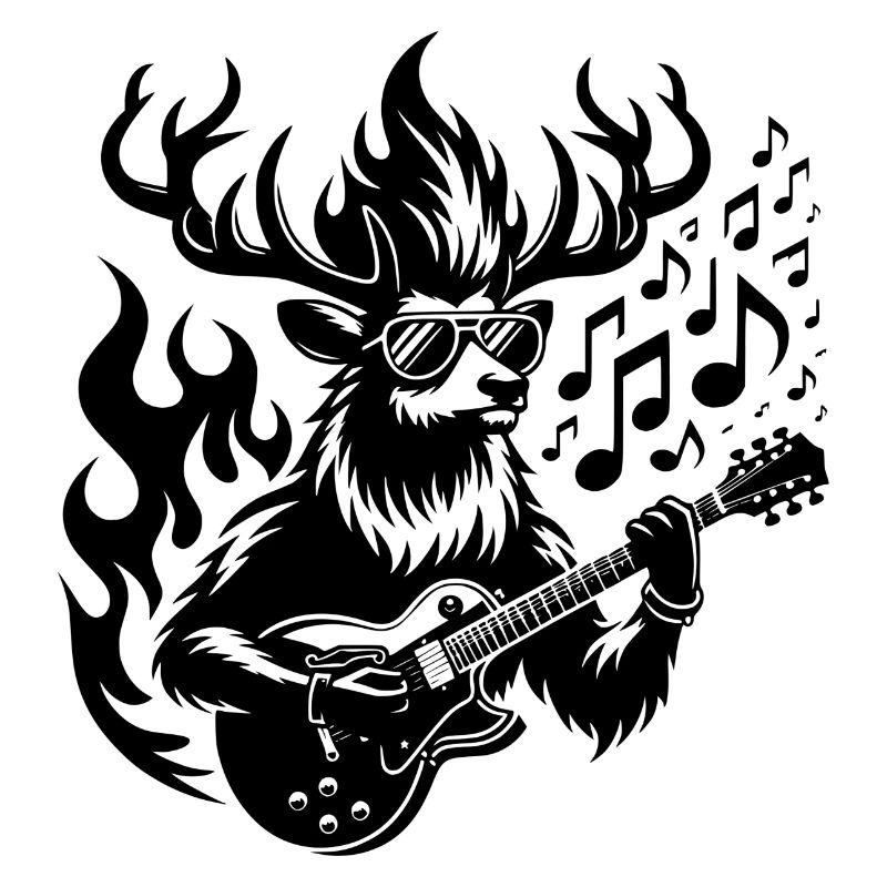 Cooles Rentier mit E-Gitarre