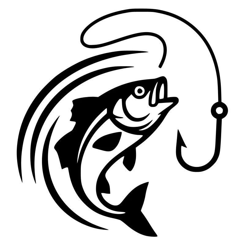 Jumping Fish Hook Fishing Vector