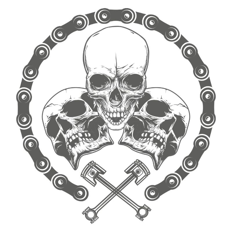 Conception de crâne sombre et de clés croisées