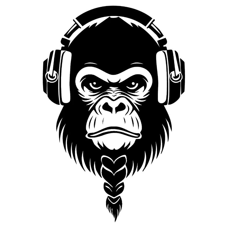 Cafe Relaxed Monkey Wireless Headphone Shirt