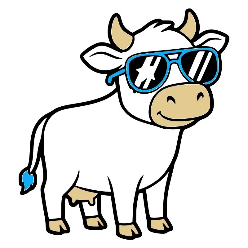 Cool Cow Sunglasses Casual Vector