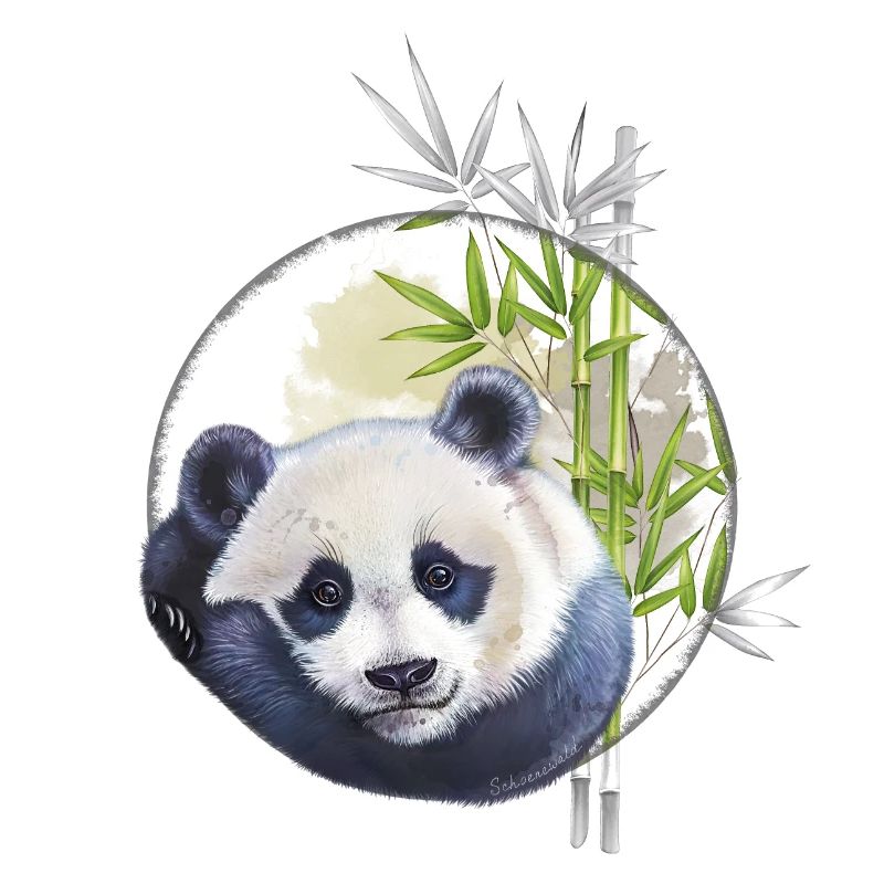 Mignon ours panda avec bambou