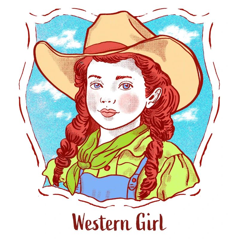 Western-Mädchen Portrait im Pop-Comic