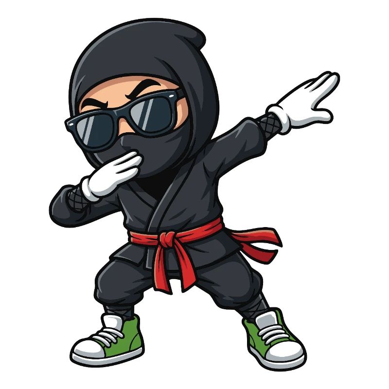 Dessin animé drôle de ninja dab