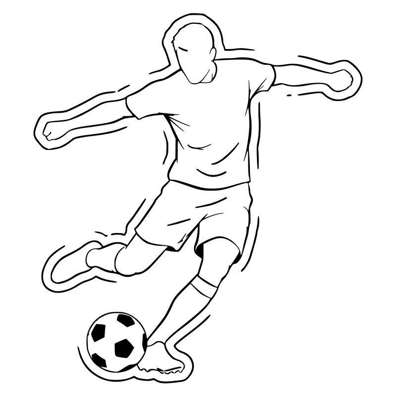 Soccer Dribbling Player Run Vector