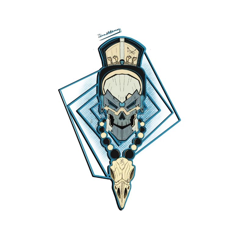 Blauer Schädel Tribal Schmuck