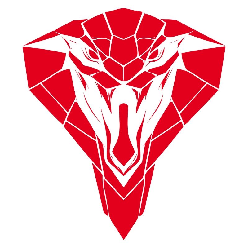 Red Geometric Snake Head