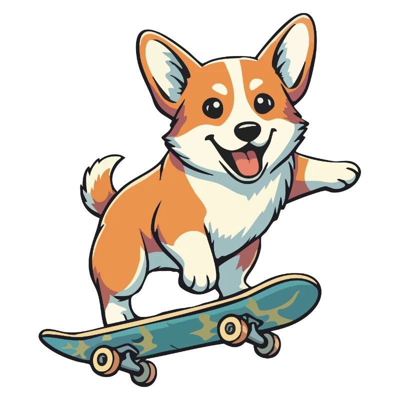 Corgi-farbenes Skateboard