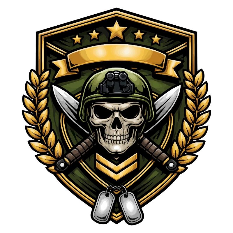 Skull Warrior Shield Badge