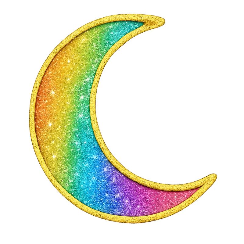 Conception de paillettes de lune arc-en-ciel