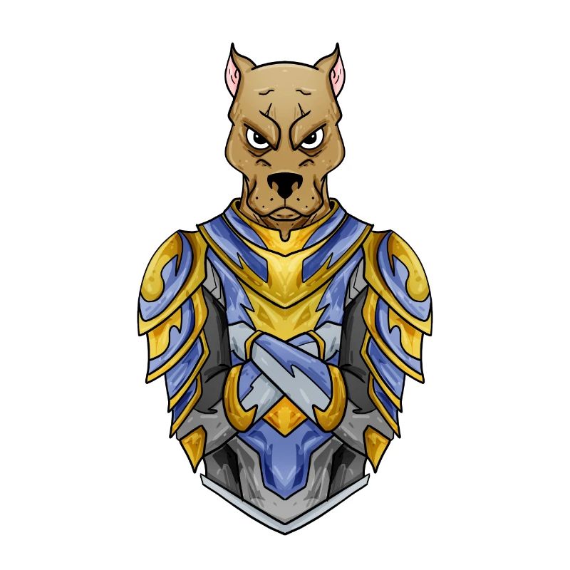 Knight Dog in Medieval Armor