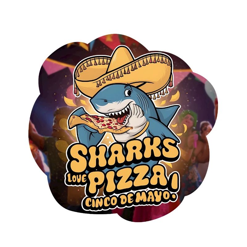 Requin amical avec pizza à thème mexicain
