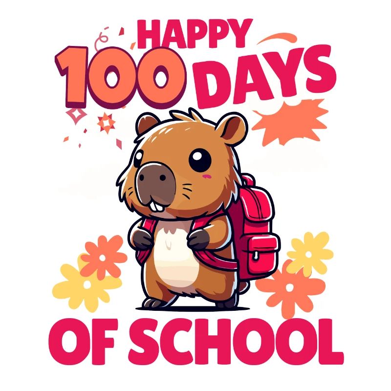 100 Tage Schule – Süßes Capybara-Design