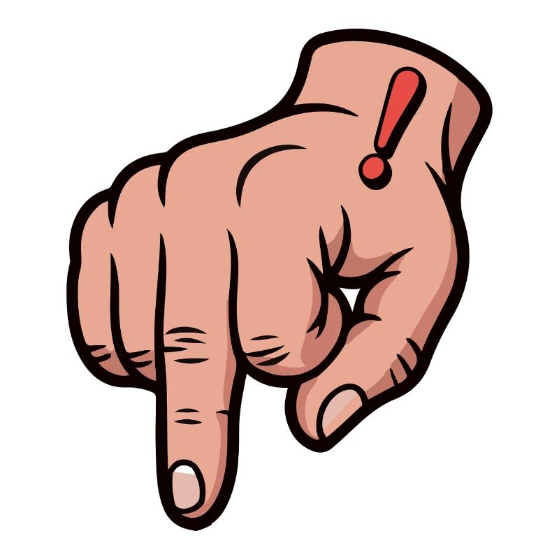 Bold Red Exclamation Point Hand Illustration