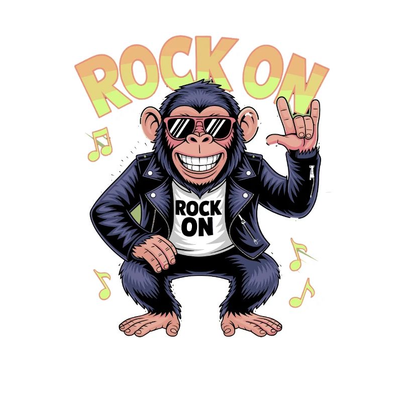 Rock On Monkey Rocker Sunglasses Leather Jacket