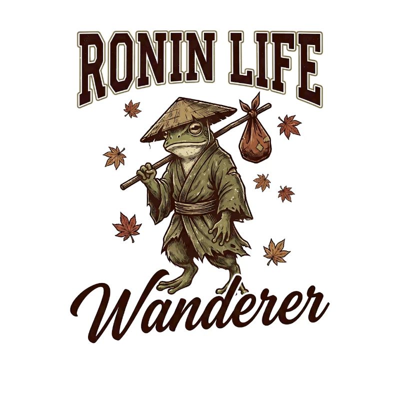 Ronin Life Wanderer Frog Samurai Japanese Ukiyo-e