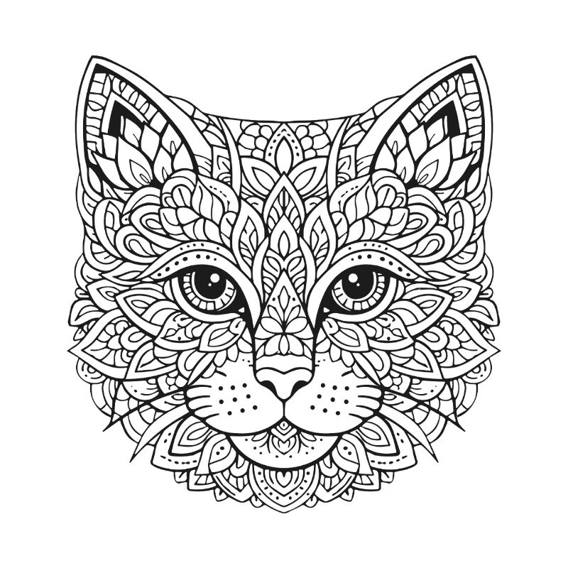 Mandala Katze Gesicht