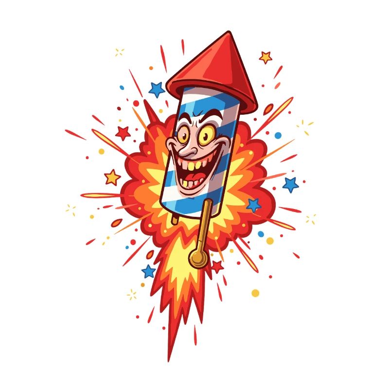 Explosion de dessin animé Rocket Rieur