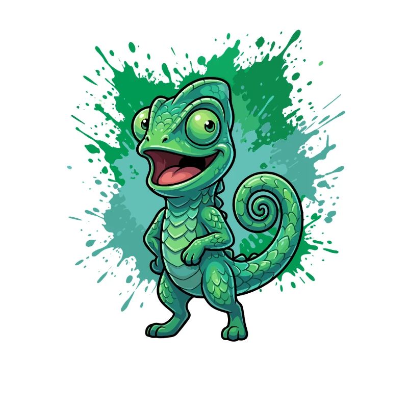 Fond éclaboussuré caméléon vert