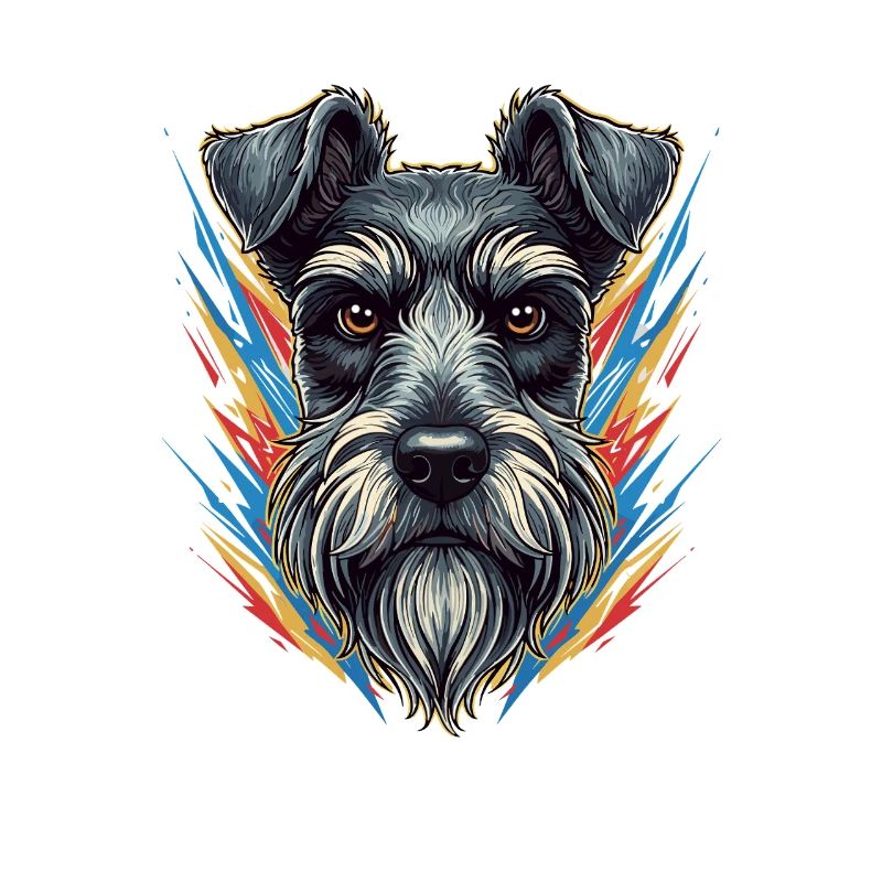Farbexplosion Schnauzer Portrait