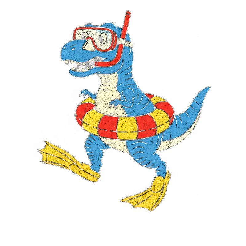 Schnorchel-Dino am Strand