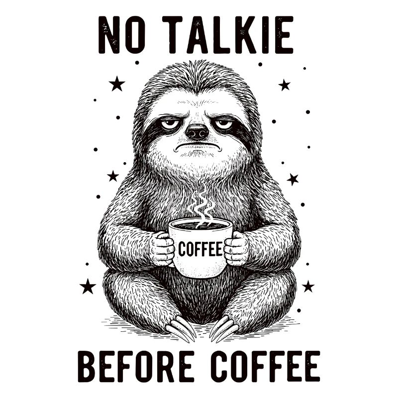 Pas de conversation devant le paresseux amateur de café